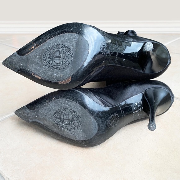 LES TROPEZIENNES COLLECTION Luxe Black Satin Knee-High Boot - Picture 5 of 10